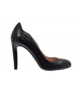 Escarpin Annie: Cuir Noir à talon fin 