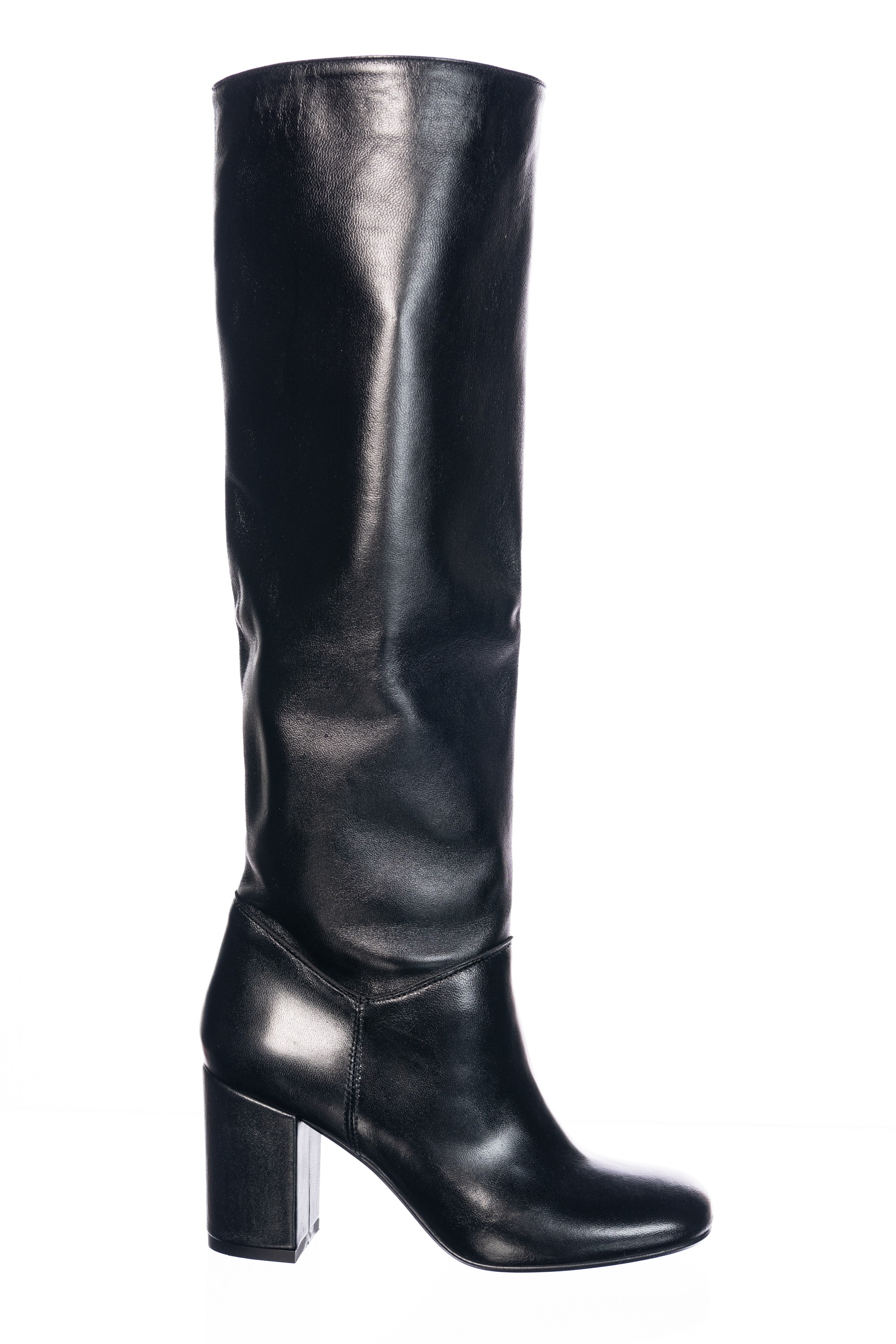 bottes cuir noir talon haut