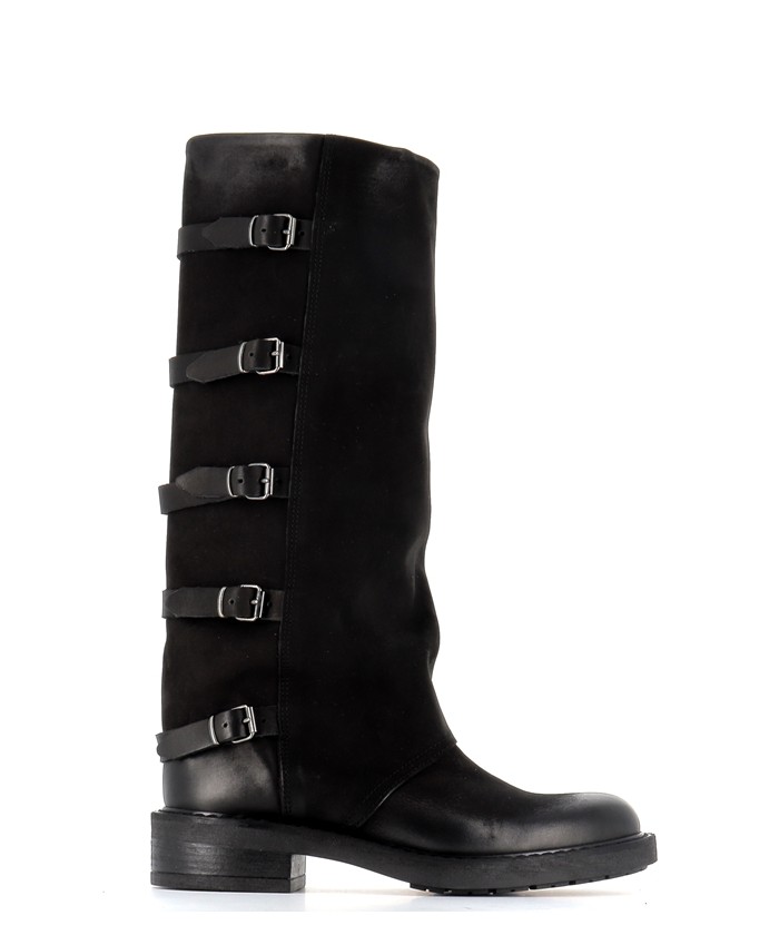 BOTTE CUIR NOIR PIREE