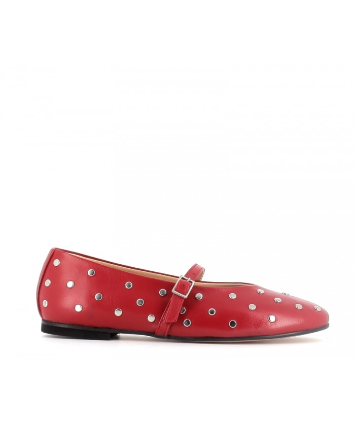 BALLERINE ORSAY CUIR ROUGE