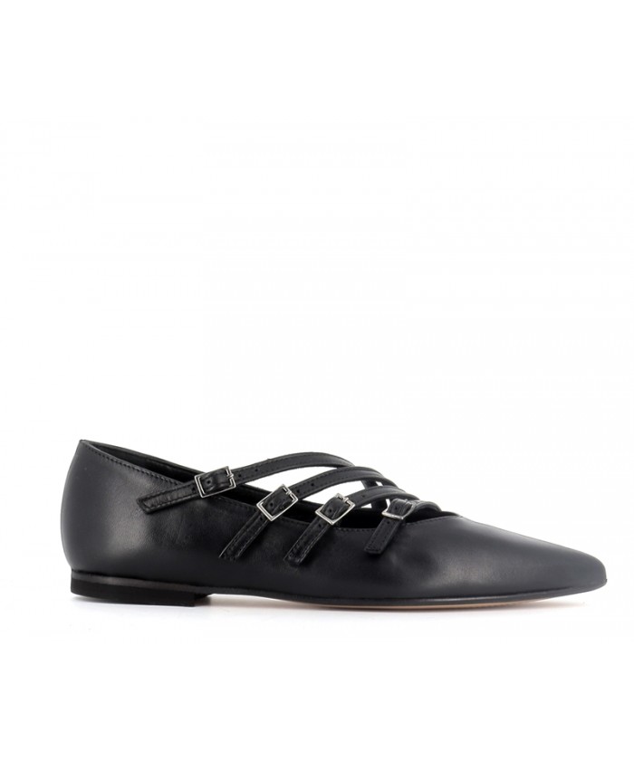 BALLERINE VERSAILLES CUIR NOIR